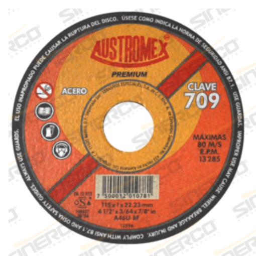 Imagen de 709 DISCO PLANO CORTE SP  PREM 4-1/2X3/64X7/8"