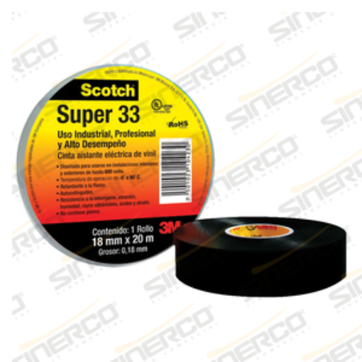 Imagen de CINTA SCOTCH SUPER 33 DE PVC 0.018 X 20 M