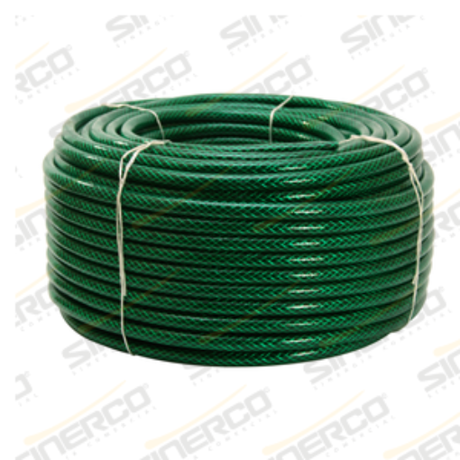 Imagen de MANGUERA TRAMADA VERDE 1/2" X 30 M CONEX. PLASTICA