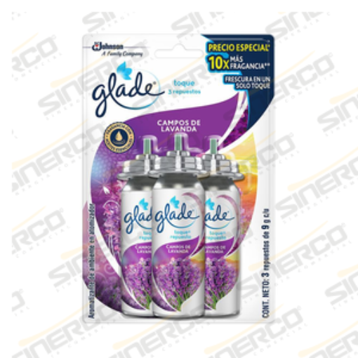 Imagen de GLADE TOQUE 3 REPUESTOS 9G LAVANDA