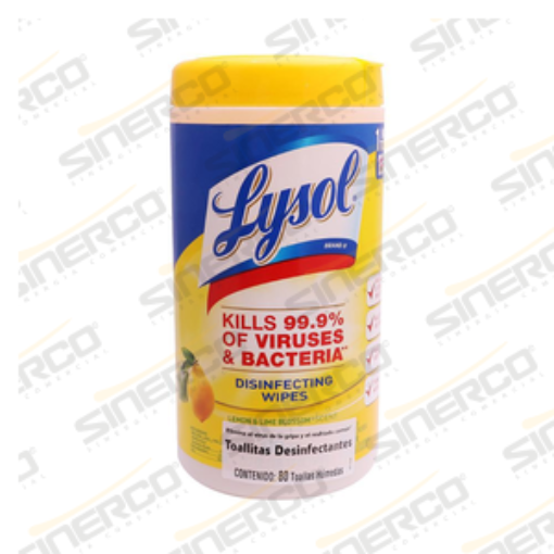 Imagen de RECKITT LYSOL 3060901 LYSOL WIPES  AROMA CITRUS CANTIDAD 80 TOALLAS      