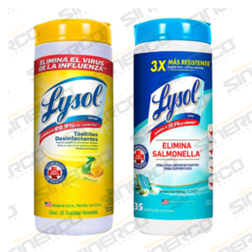 Imagen de LYSOL WIPES 2PK CITRUS+WATERFUL 12X35EA