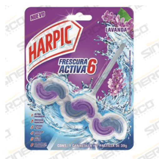 Imagen de RECKITT HARPIC 3060475 PASTILLA SANITARIA WAVE 39 G. HARPIC AROMA LAVANDA        