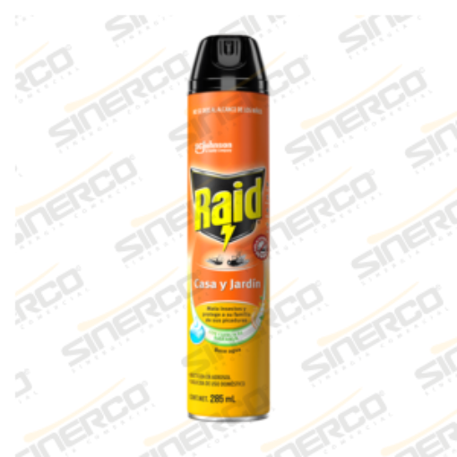 Imagen de INSECTICIDA RAID CASA Y JARDIN NARANJA 285ML
